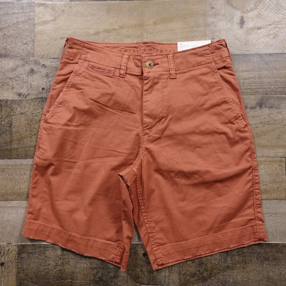American Eagle Flex Lived-In Khaki Shorts Men’s 28 Rust Orange Casual